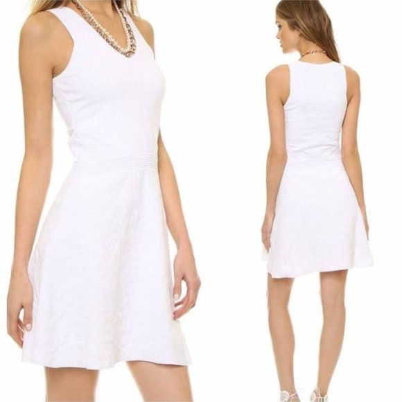 Parker White Floral Jacquard Knit Sleeveless Mini - Picture 1 of 16